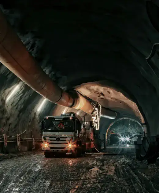 Haul truck in an underground decline